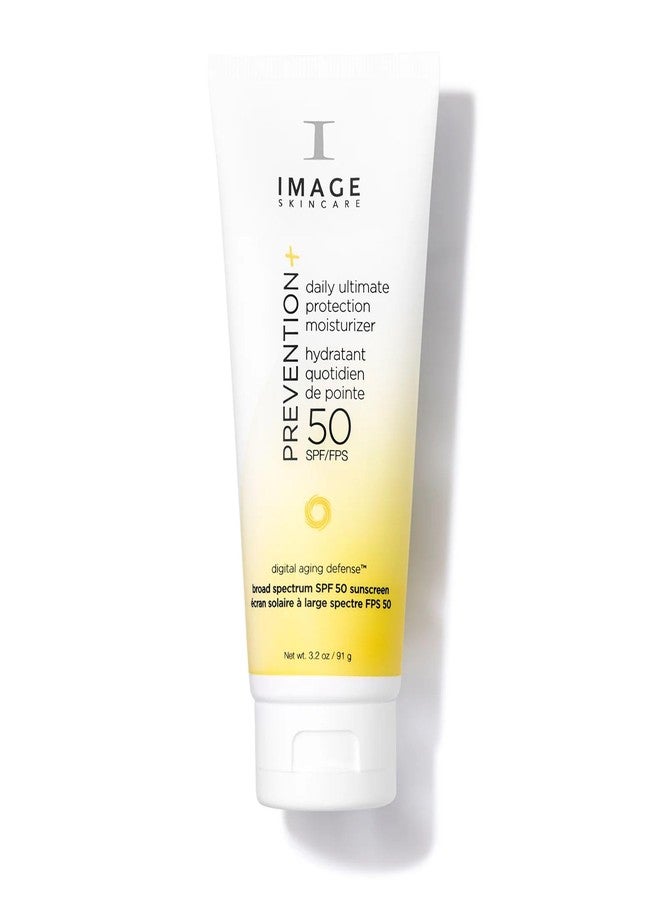 إيمدج سكينكاير مرطب IMAGE Skincare PREVENTION+ للحماية القصوى اليومية، لوشن واقي من الشمس للوجه بعامل حماية 50، أكسيد الزنك، قابل للمزج بدون ترك طبقة بيضاء، 3.2 أونصة - Image 1